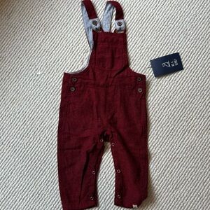 NWT Me & Henry Wine Herringbone woven overalls, boys 12-18 months.